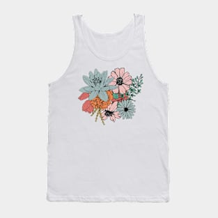 Boho Wildflowers Floral Nature, Botanical, Plant Lover Tank Top